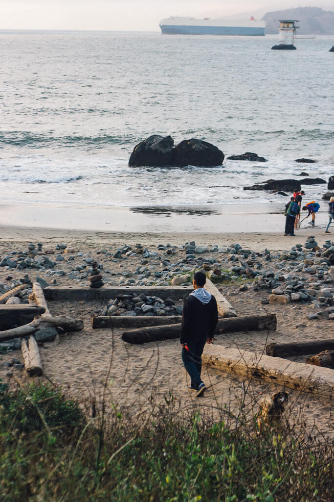 Coastal trail leading to Mile Rock Beach is a dog friendly hiking trail in San Francisco