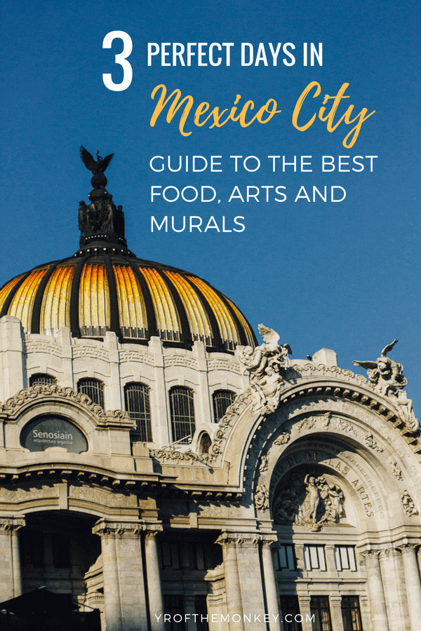 Three days in Mexico city is the perfect food, arts and mural centric guide to Mexico's capital. Read this post on where to see Diego Rivera's best murals for free, Frida Kahlo's home, a street food tour and other attractions to make the best of your stay in CDMX. Pin this to your Mexico board now! #mexicocity #fridakahlo #CDMX #Diegorivera #foodtour #mexicocityfoodtour #Mexicotravel 