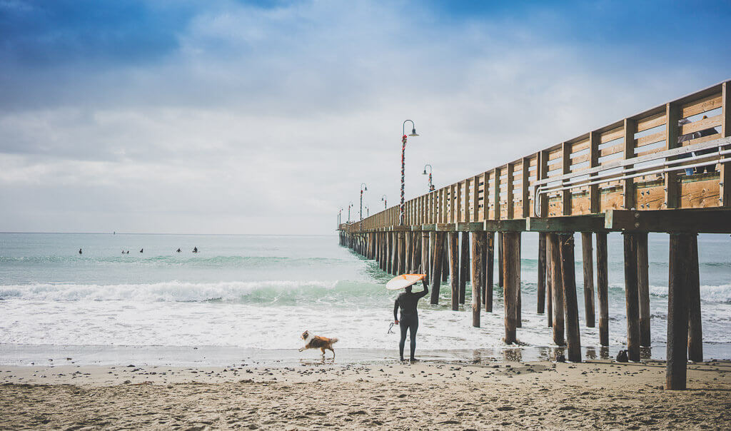 Cayucos state beach and pier