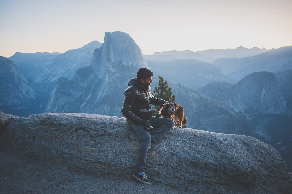 Glacier point is a dog friendly spot in Yosemite