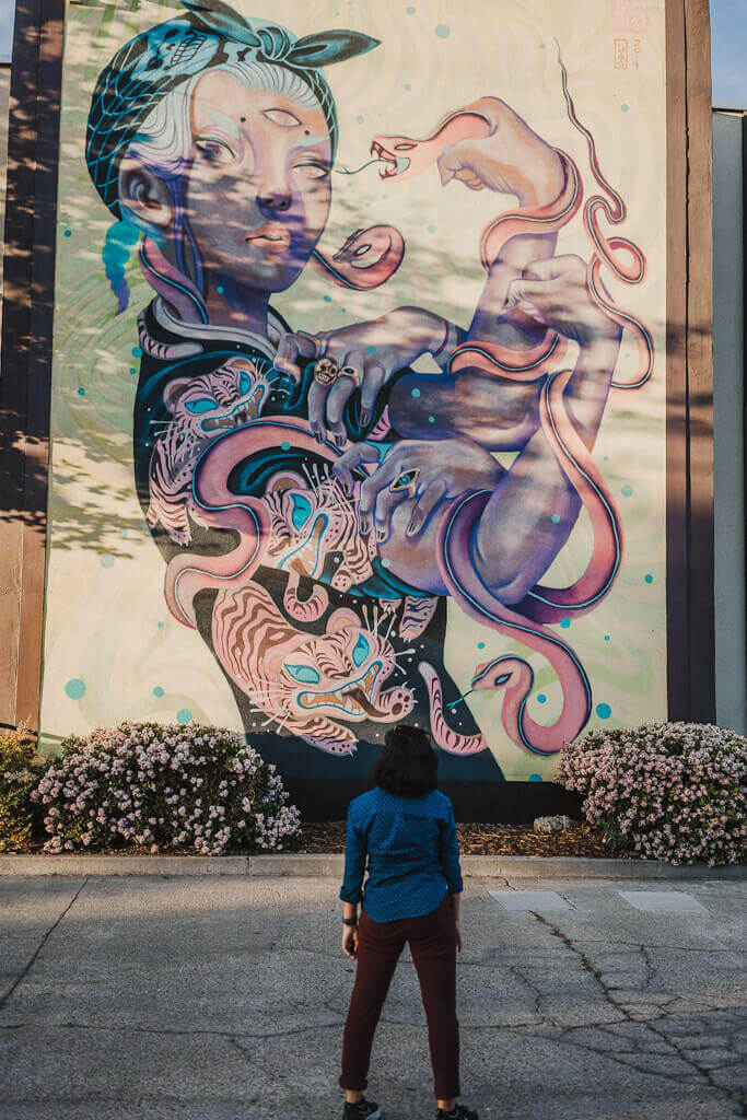 Lauren YS mural for wide open walls 2019, Sacramento street art