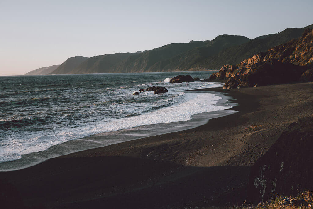 Black Sand Beach of Shelter Cove California