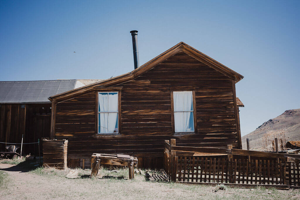 Buildings and remnants of Bodie State Park in California