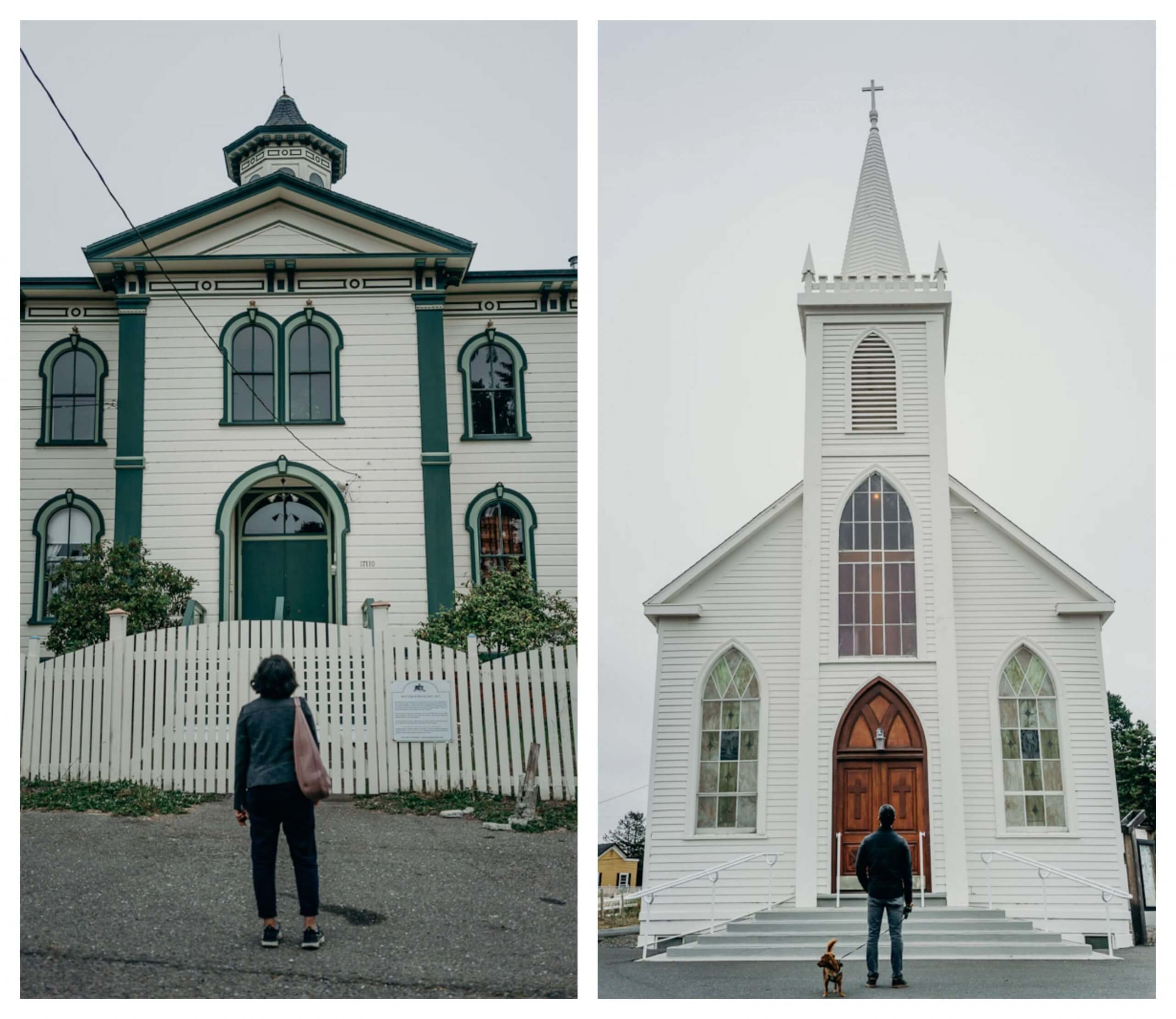 Potters High School and St. Teresa of Avila Church in Bodega