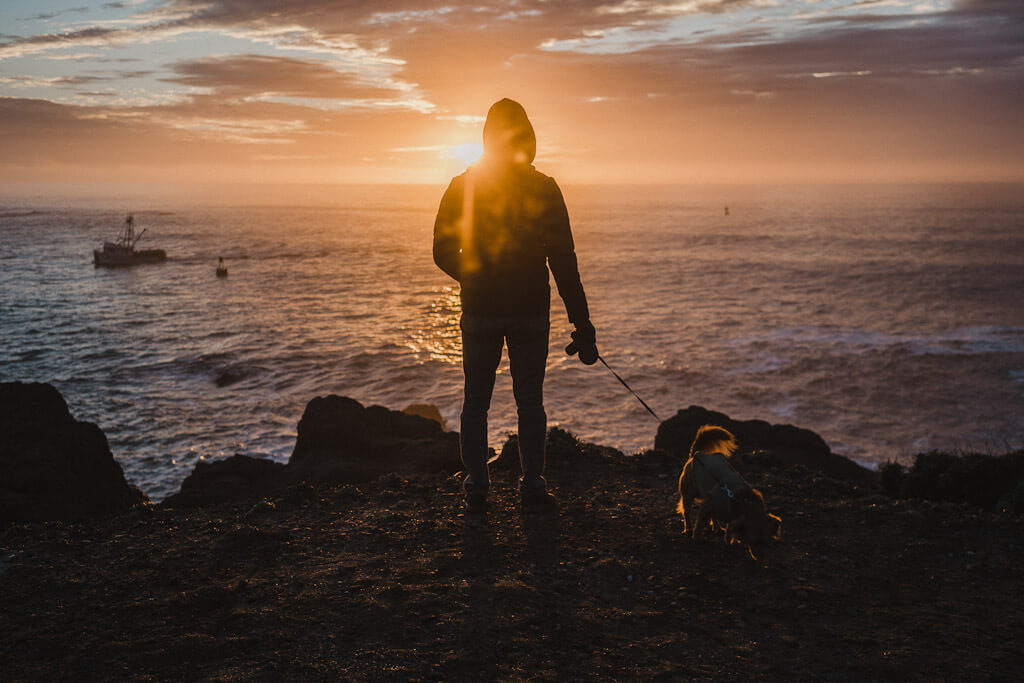 Sunset at Noyo Headlands Park in Fort Bragg CA