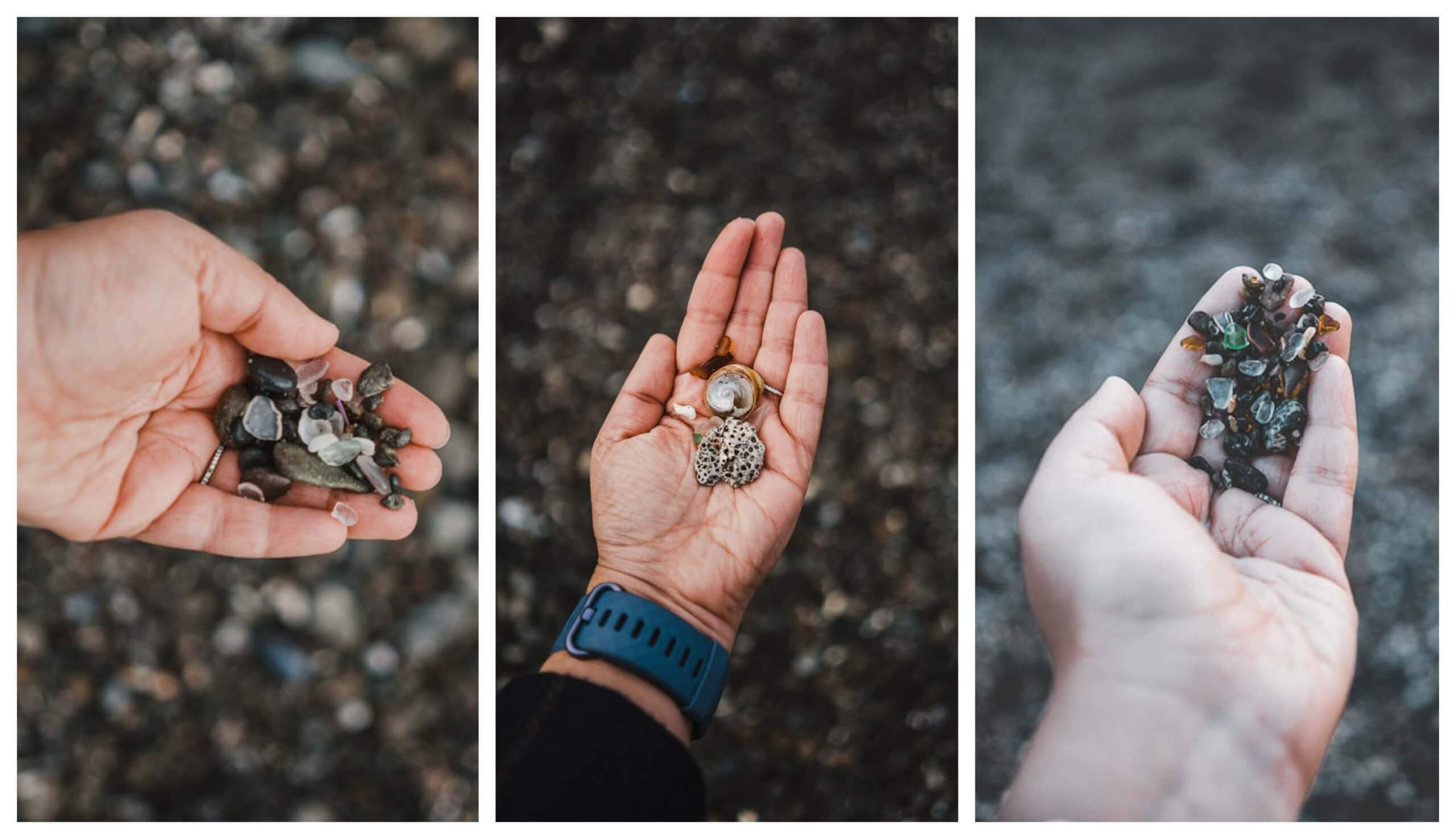 world famous Glass Beach at Fort Bragg in California