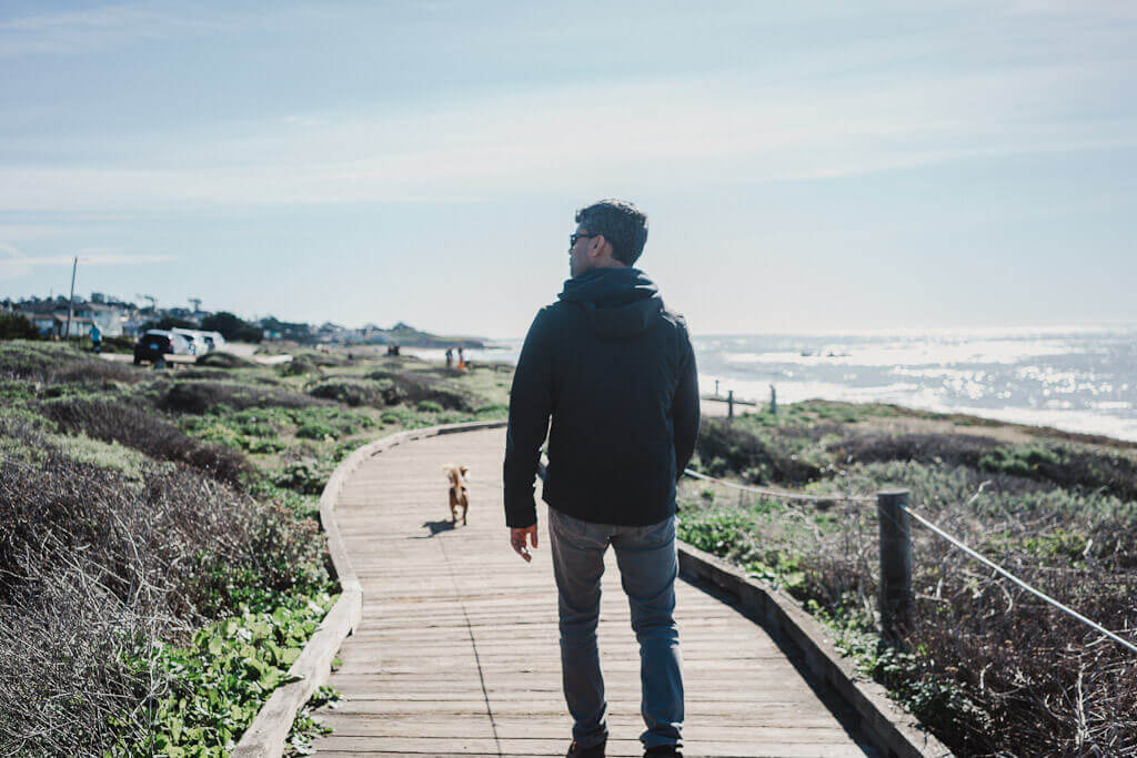 Moonstone beach and boardwalk in Cambria