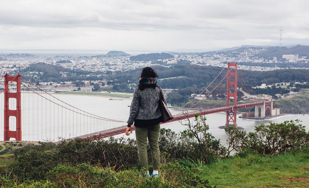 Slacker Ridge Trail, best Golden gate bridge lookout point in Sausalito, Marin Headlands