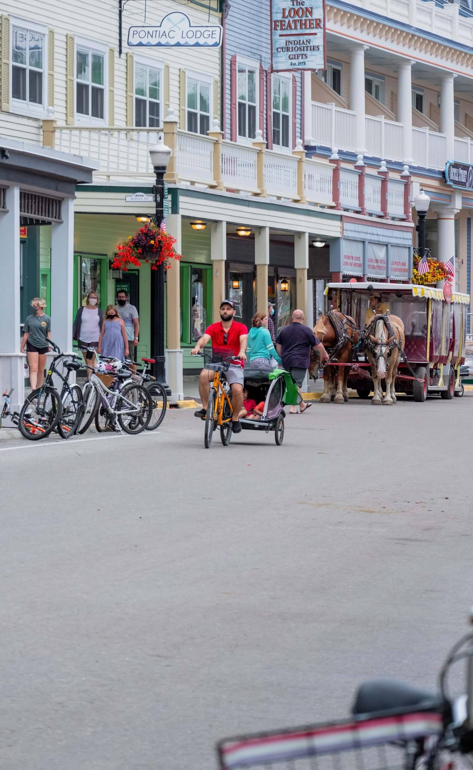 dog friendly activities on Mackinac island: ride a bike with your dog