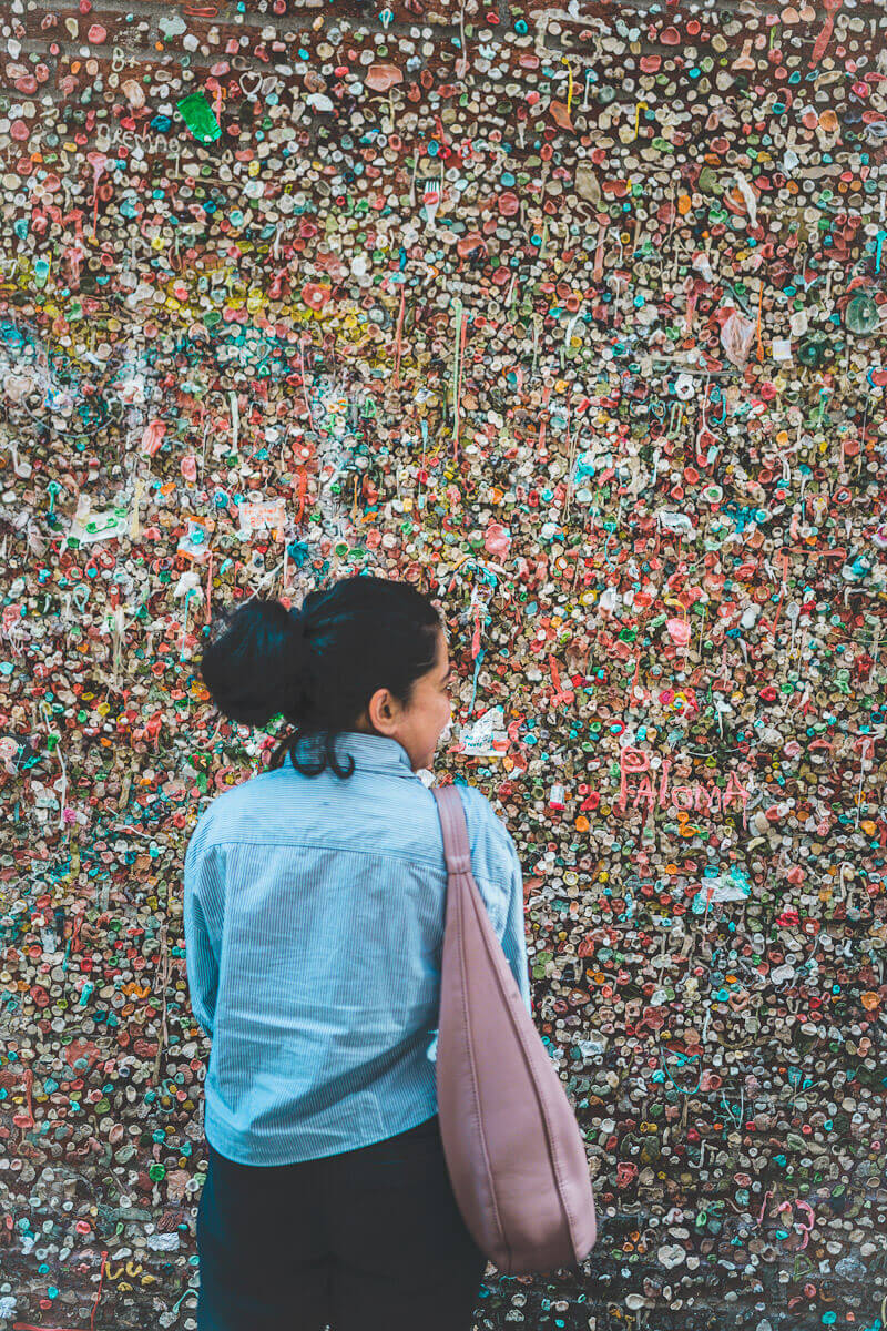 Instagrammable places in Seattle: Gum wall in Pike Place Market