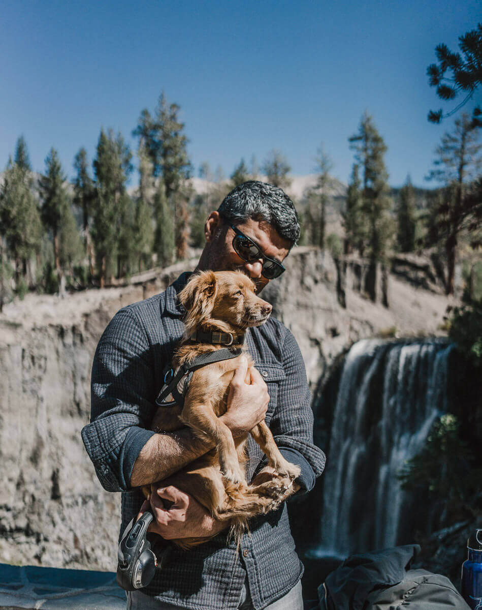 Rainbow Falls, Mammoth lakes with dogs