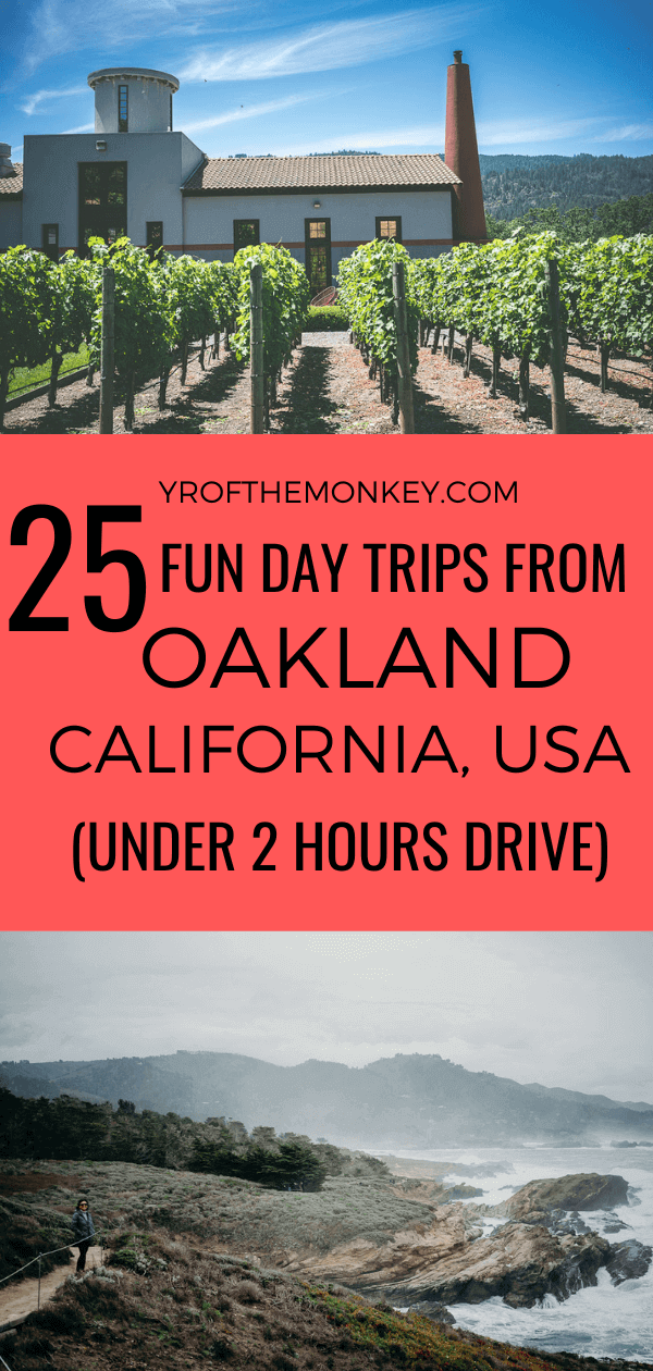 Looking for day trips from Oakland, California? Here are 25 fun day or weekend trip ideas that are all driveable under 2 hours! Pin this to your USA board now! #bayarea #daytrips #oakland #bayareadaytrips #USA #California #SFbayarea